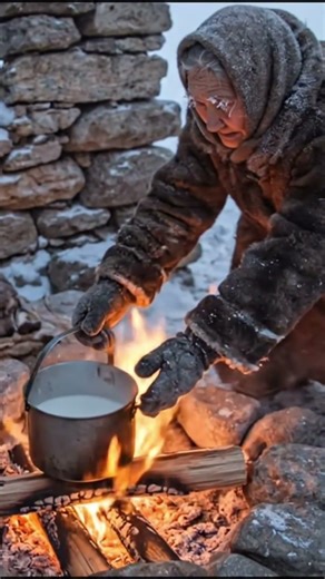Girl, Grandma, Wolves Surviving Winter's Harsh Storm Together!