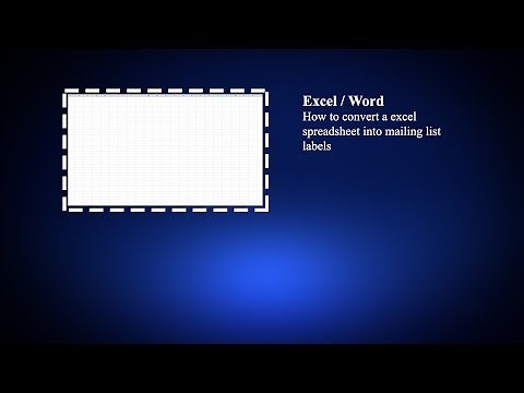 Converting a Excel Spreadsheet into mailing labels.