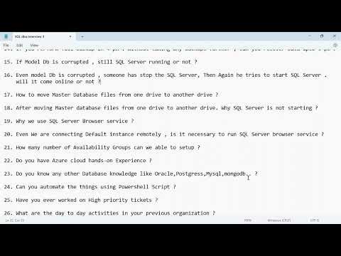 SQL DBA Interview Questions @27-July-2023