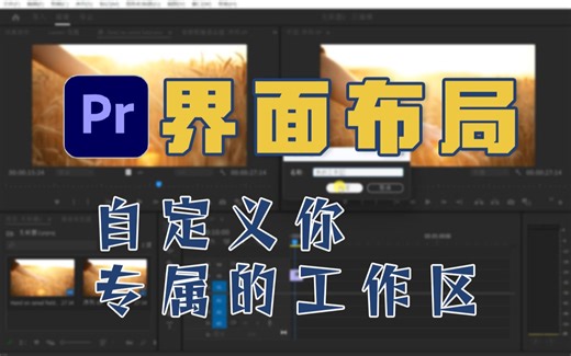 【PR 基础课程】第三期：Pr界面布局。自定义你专属的工作区。