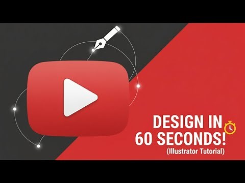 ⚡️ DESIGN a YouTube Play Button Logo in 60 SECONDS! (Illustrator Tutorial)