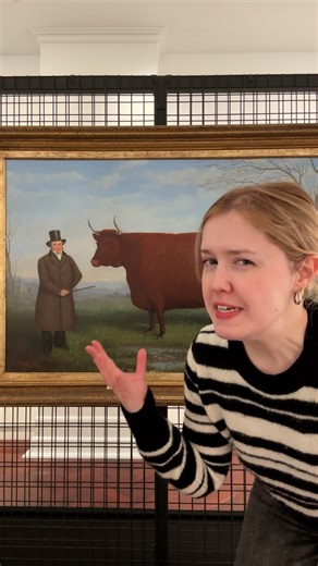 A favourite at the Art Gallery of Ballarat is an 1887 oil painting of a man standing next to an absolute unit of a cow. And it's not the only one in the gallery. Mary McGillivray explains how ‘Big Cow’ art became such a popular genre. | ABC Arts