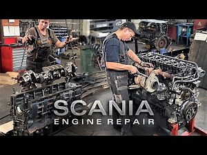ASSEMBLING AND STARTING A 12 L SCANIA TRUCK ENGINE / MILEAGE 1.4 MILLION KM. / DC12 HPi