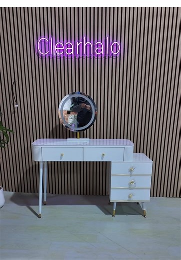 Modern White Solid Wood Makeup Vanity Desk Bedroom Vanity Dressing Table Set .. Shop now https://shorturl.at/lsi7H • January Sale | January 25 Use code NEW10— shop early and save before the rush! Follow us for more lighting inspiration and furniture ideas #clearhalo #makeupvanity #vanitymirror #girlytok #vanitytable