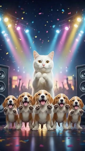 Cat Exercise with Puppies Dance Remix. #cat #cats #catvideos #catshorts