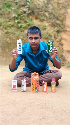 Apple juce & maza, lassi, sprite and real anor juce test #drink #juce #test #shorts #tranding