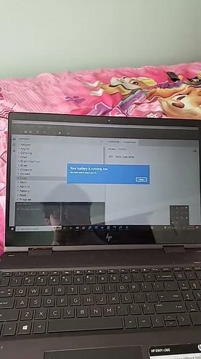 HP windows 10 computer battery low