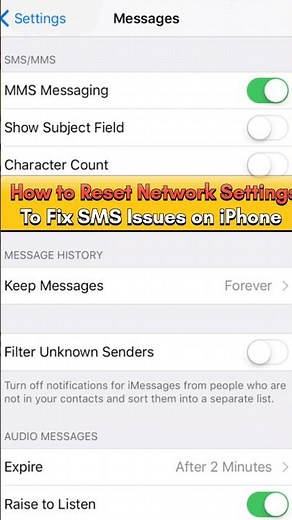 How to Reset Network Settings to Fix SMS and MMS Issues on iPhone? #iphonetipsandtricks #how