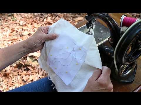 Using a Eldredge Automatic Chain Stitch hand crank sewing machine