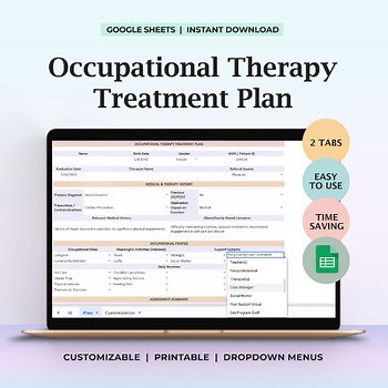 Occupational Therapy Treatment Plan Template Client Centered OT Documentation
