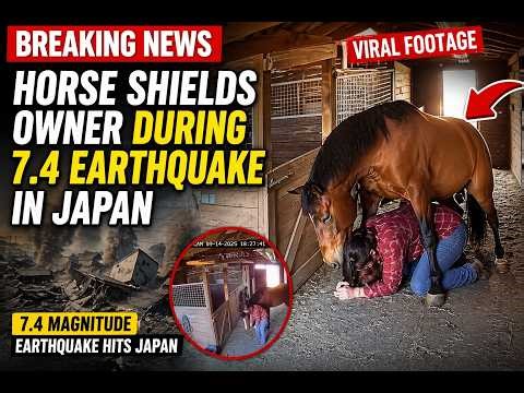 Horse Shields Owner During 7.4 Earthquake in Japan – Viral Footage Stuns the World