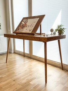Mid Century Modern Artist Desk – Wooden Desk With Drawers   Portable Tabletop Easel - Etsy
