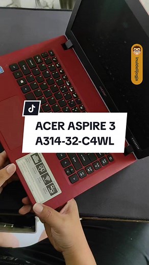 Ingat! Acer A314 banyak tipenya.. perhatiin w angka di belakang A314-XX untuk memastikan unit yang sama.. A3: Aspire 3 (kelas umum di bran Acer) 14: ukuran Led nya XX: kode spesifikasi Jadi kalo mencari tutorial dll, pastikan serinya uda sama dulu ya teman2.. semoga bermanfaat Konsultasi Laptop WA: 0856 434 50503 #inuldeli #inuldelijogja #servis #laptop #jogja #servislaptopjogja #ram #ssd #harddisk #intel #celeron