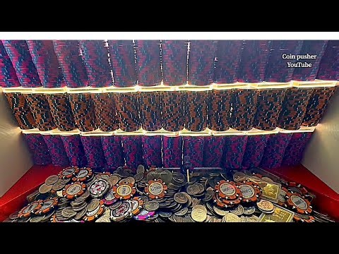 World Largest Poker Chip Wall High Limit Coin Pusher