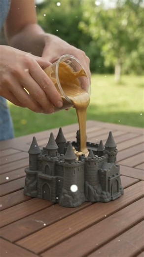 How to craft a tiny concrete castle for your desk #diy #crafts #miniature