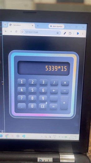 Calculator UI using html css and javascript