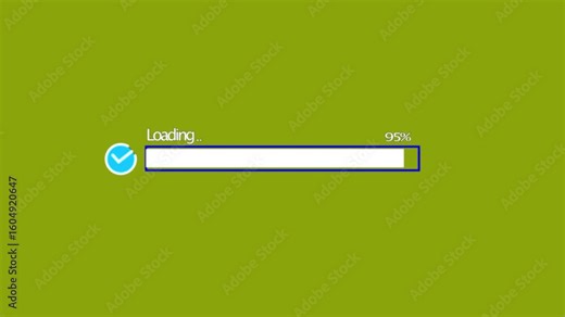 White loading bar inside blue , pixel art animation. Loading bar and percentages loading bar 0-100 percent animation. 4k motion video animation on olive background.