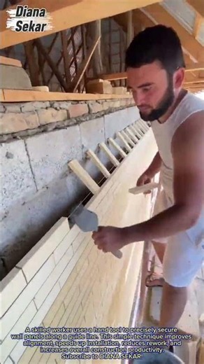 Precise Wall Panel Installation Using a Simple Hand Tool | Fast & Efficient Construction Work