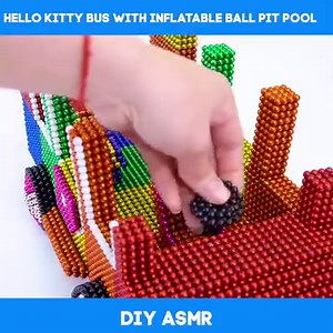 1.6M views · 24K reactions | DIY How To Make Hello Kitty Bus With Inflatable Ball Pit Pool From Magnetic Balls | GM Wonder | Facebook
