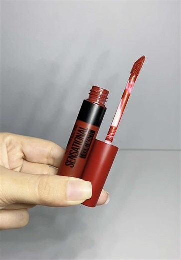 Maybelline Sensational Liquid Matte Lip Tint delivers lightweight color with a soft matte finish that feels comfortable!💄 #maybellinesensationalliquidmatte #mattelipstick #matteliptint #redlipstick #fyp