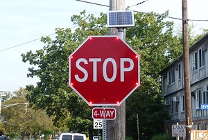 VIDEO: First Solar-Powered Blinking Stop Signs Come to Lakewood