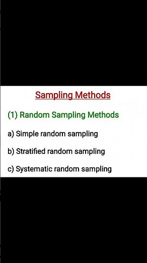 Sampling Methods | Random Sampling Method | Non-Random Sampling Method | UGC NET Statistics #shorts