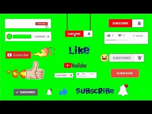 Top 100 Subscribe Button and Bell Icon and Like (Green Screen)