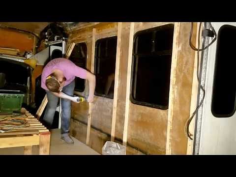 How to Frame and Insulate a Fiberglass Shuttle Bus!