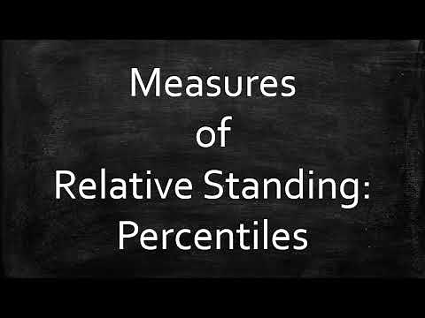 Measures of Relative Standing: Percentiles