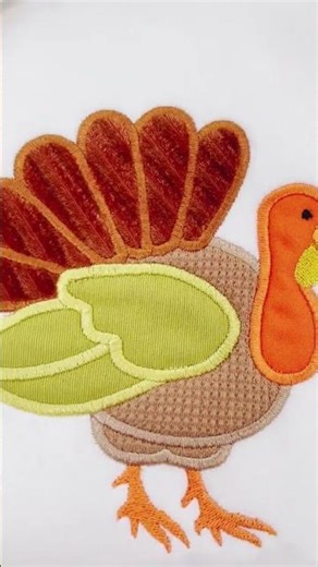Thanksgiving Turkey Applique #thanksgivingturkey #appliquedesign #birdembroidery
