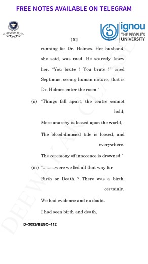 BEGC112 IGNOU English Course | PYQ & Exam Quick Revision | 1 Minute #ignou #exam #ignoudevesh #2026