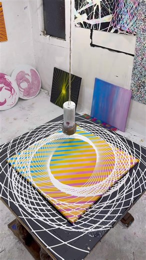 Masking tape technique to create abstract artwork #art #painting #process #abstractart #howto #tips