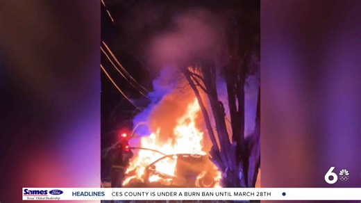 Tesla fire causes road closure on Ennis Joslin Road