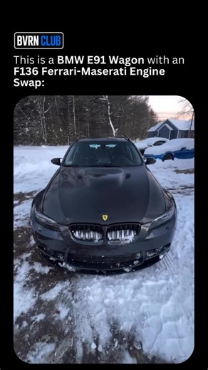 THE BAVARIAN CLUB on Instagram: "A BMW E91 wagon with an F136 Ferrari–Maserati V8 is the kind of build that rewrites the rulebook. A practical family hauler turned exotic-powered sleeper, mixing Bavarian balance with Italian thunder. The understated wagon body hides one of the most characterful V8s ever made, creating a car that looks calm but sounds and feels anything but. What are your thoughts?💭 This post includes media from @andysautowerks #thebavarianclub #bvrn #bmw #bmwm #e91wagon #engine