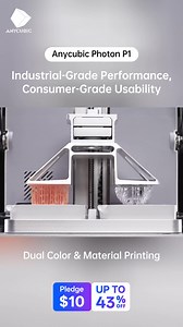 🖨️ Anycubic Photon P1: World’s First Prosumer Dual Color & Material Resin 3D Printer! 🎉 Pay a $10 deposit to save up to 43% off the MSRP ($799), you'll receive a $15 site‑wide voucher plus a FREE gift — Secure your best price now! 🧪 8000 cps High-Viscosity & Flexible Resin Support 🎨 Dual-Color / Material Simultaneous Printing ⚙️ Industrial precision: ±0.01 mm Repeatability ✅ Optimized Release Film Design 🤖️ Pre‑Print Auto Leveling Detection #3Dprinting #LCDPrinter #3dmodeling #Resin3DPrinte