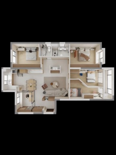 3 to 5 Bedrooms: Apartment Design Transformation