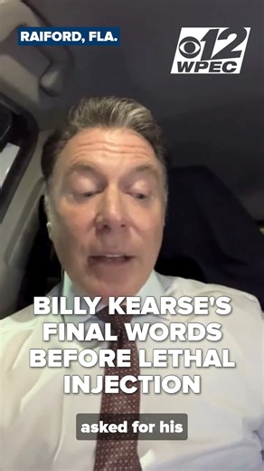 HIS LAST WORDS | More than 30 years after killing a Fort Pierce police officer, William “Billy” Kearse was executed Tuesday evening by lethal injection at Florida State Prison. CBS12's Jim Grimes reports. Read more: https://bit.ly/4rKxjYv | CBS 12 News