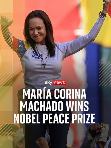 Venezuelan opposition leader María Corina Machado has won the 2025 Nobel Peace Prize. The committee said she had promoted democratic rights in her country in opposition to President Nicolas Maduro, widely considered a dictator who's carried out election fraud to stay in power. #NobelPeacePrize #SkyNews
