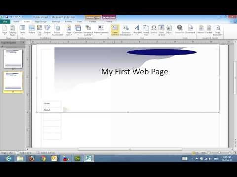 Creating a web site in publisher