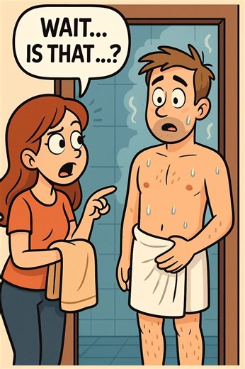 A young couple had just gotten married, and they spent their wedding night doing what most newlyweds do—celebrating their love... again and again... all night long. The next morning, the husband hopped in the shower while his new bride relaxed in bed. When he finished, he realized he had forgotten to grab a towel. "Sweetheart," he called out, "can you bring me a towel, please?" She walked over to the bathroom with the towel in hand. When he opened the door to take it, there he stood—dripping wet