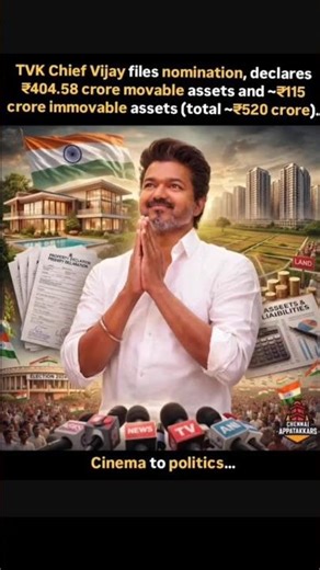 TVK Chief Vijay Files Nomination! One of the Richest Actors#shorts #vijaythalapathy #viral
