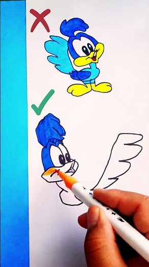How to draw Road Runner💨// Looney Tunes🪶 #myart #howtodraw #drawing