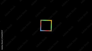 Colorful Loading Square Animation on Black Screen. Chroma Key Modern Progress Indicator for Tech, Loading, and Presentation Concepts. Isolated Square Loading 4K Animation with Seamless Loop.
