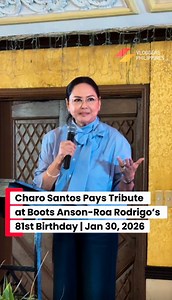 WATCH: Boots Anson-Roa Rodrigo celebrated her 81st birthday at Club Filipino on January 30, 2026, joined by family, friends, and colleagues from the film industry. Actress and producer Charo Santos delivered a tribute during the program. The event also highlighted their upcoming film, “Until She Remembers”, set to open on February 25, which also stars Barbie Forteza. #BootsAnsonRoa #CharoSantos #UntilSheRemembers #VloggersPhilippines #BarbieForteza | Vloggers Philippines