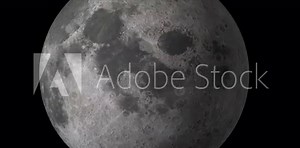 4k seamless looping animation of the Moon satellite of Earth rotation. Moon rotation isolated on black background. 4K footage at 30 fps. 3D rendering. 4K Loop footage. Stock Video