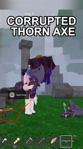 Crrupted Thorn AXE (100 hits) | 99 Nights in the Forest #roblox #99nightintheforest #robloxshorts