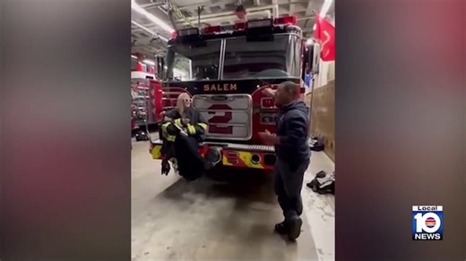 Bride-to-be serenaded by firefighter