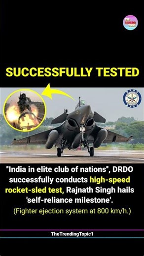 DRDO successfully conducts high-speed rocket-sled test.
