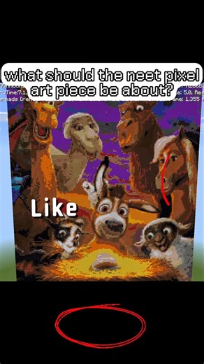 I made pixel art of the movie "The Star" in Minecraft.