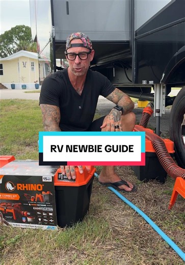 RV Newbie guide to setting up your RV sanitation! 🚐 This is a breakdown of what you need for an awesome setup! Everything fits perfectly together and we added in a few upgrades to make your life easier. We use the @Camco Manufacturing sanitation kit, it’s amazing to have an all in one system. We’ve had many different parts throughout the years and this has been the set up that we have loved the most! You don’t want to waste any time once you get to your new RV spot, you want to get to the fun f